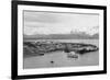 Seward, Alaska View of Town and Ships in Harbor Photograph - Seward, AK-Lantern Press-Framed Premium Giclee Print