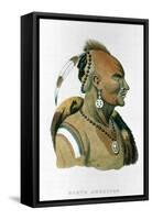 Sewessissing, Chief of the Iowa Indians (North American Plains Indian), 1837-null-Framed Stretched Canvas