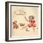 Sewing Doll Clothier-Romney Gay-Framed Art Print