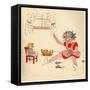 Sewing Doll Clothier-Romney Gay-Framed Stretched Canvas