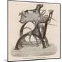 Sewing Machine Dog Power-null-Mounted Art Print