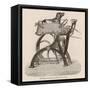 Sewing Machine Dog Power-null-Framed Stretched Canvas