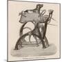 Sewing Machine Dog Power-null-Mounted Art Print