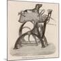 Sewing Machine Dog Power-null-Mounted Art Print