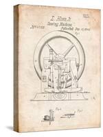 Sewing Machine Patent 1846-Cole Borders-Stretched Canvas