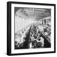 Sewing Room in a Large Shoe Factory, Syracuse, New York, USA, Early 20th Century-null-Framed Photographic Print