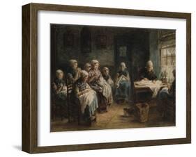 Sewing School at Katwijk-Jozef Israels-Framed Giclee Print