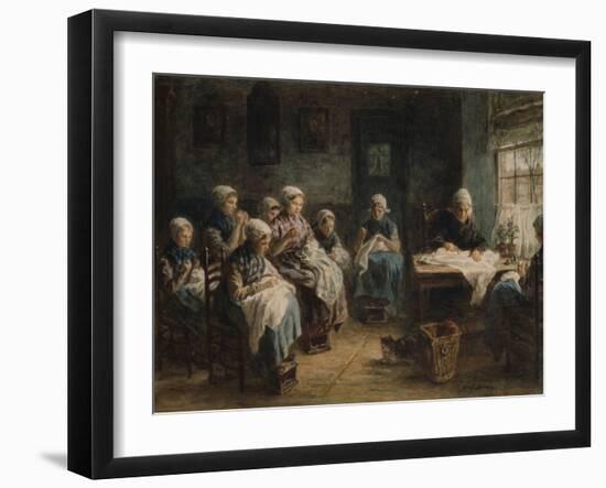 Sewing School at Katwijk-Jozef Israels-Framed Giclee Print