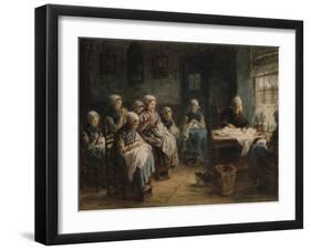 Sewing School at Katwijk-Jozef Israels-Framed Giclee Print