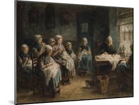 Sewing School at Katwijk-Jozef Israels-Mounted Giclee Print