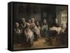 Sewing School at Katwijk-Jozef Israels-Framed Stretched Canvas