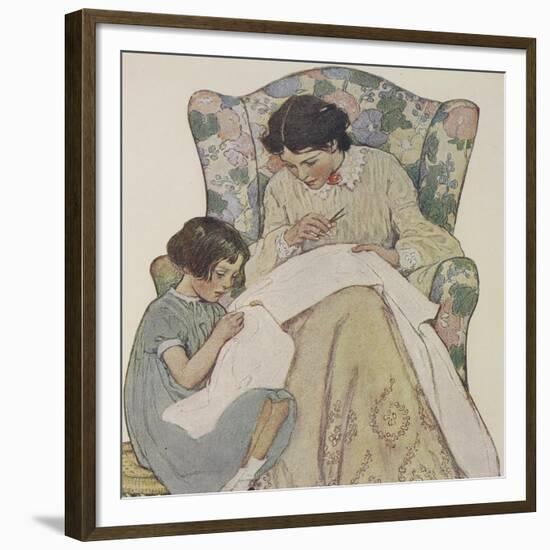 Sewing-Jessie Willcox-Smith-Framed Giclee Print