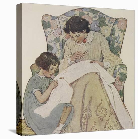 Sewing-Jessie Willcox-Smith-Stretched Canvas