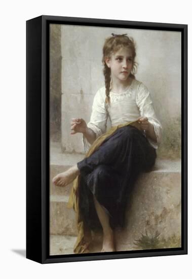 Sewing-William Adolphe Bouguereau-Framed Stretched Canvas