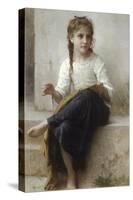 Sewing-William Adolphe Bouguereau-Stretched Canvas