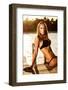 Sexual Woman Tanning on the Beach in Mild Sunset Light, Fashionable Model Posing for Luxury Magazin-Anna Omelchenko-Framed Photographic Print