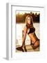 Sexual Woman Tanning on the Beach in Mild Sunset Light, Fashionable Model Posing for Luxury Magazin-Anna Omelchenko-Framed Photographic Print