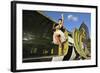 Sexy 1940's Style Pin-Up Girl Standing Inside of a C-47 Skytrain Aircraft-null-Framed Photographic Print