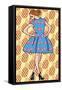 Sexy Fashion Girl in Sketch Style with Pattern-Tom and Kwikki-Framed Stretched Canvas