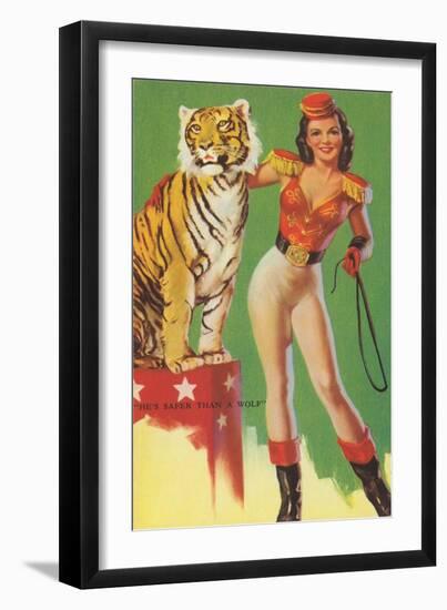 Sexy Lion Tamer-null-Framed Art Print