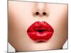 Sexy Lips. Beauty Red Lip Makeup Detail. Beautiful Make-Up Closeup. Sensual Open Mouth. Lipstick Or-Subbotina Anna-Mounted Photographic Print