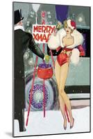 Sexy Santa Girl Rings for Alms-null-Mounted Art Print