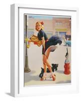 Sexy Woman Dropping Groceries-null-Framed Giclee Print