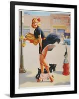 Sexy Woman Dropping Groceries-null-Framed Giclee Print