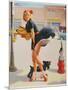 Sexy Woman Dropping Groceries-null-Mounted Giclee Print