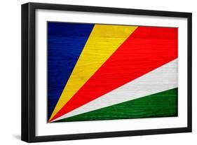 Seychelles Flag Design with Wood Patterning - Flags of the World Series-Philippe Hugonnard-Framed Art Print