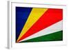 Seychelles Flag Design with Wood Patterning - Flags of the World Series-Philippe Hugonnard-Framed Art Print