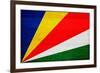 Seychelles Flag Design with Wood Patterning - Flags of the World Series-Philippe Hugonnard-Framed Art Print