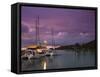 Seychelles, La Digue Island, La Passe, Harborview, Dusk-Walter Bibikow-Framed Stretched Canvas