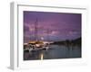 Seychelles, La Digue Island, La Passe, Harborview, Dusk-Walter Bibikow-Framed Photographic Print