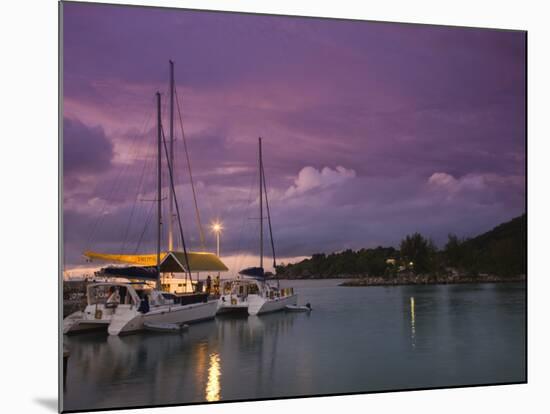 Seychelles, La Digue Island, La Passe, Harborview, Dusk-Walter Bibikow-Mounted Photographic Print