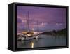 Seychelles, La Digue Island, La Passe, Harborview, Dusk-Walter Bibikow-Framed Stretched Canvas