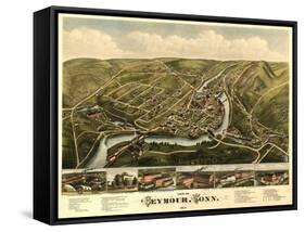 Seymour, Connecticut - Panoramic Map-Lantern Press-Framed Stretched Canvas