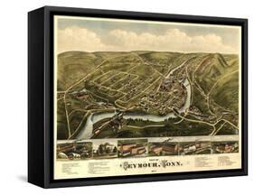 Seymour, Connecticut - Panoramic Map-Lantern Press-Framed Stretched Canvas