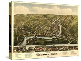 Seymour, Connecticut - Panoramic Map-Lantern Press-Stretched Canvas