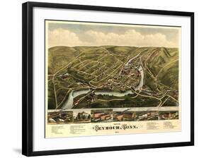 Seymour, Connecticut - Panoramic Map-Lantern Press-Framed Art Print