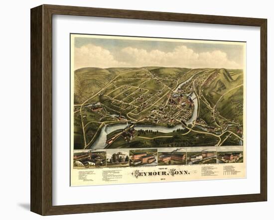 Seymour, Connecticut - Panoramic Map-Lantern Press-Framed Art Print