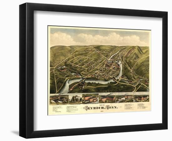 Seymour, Connecticut - Panoramic Map-Lantern Press-Framed Art Print