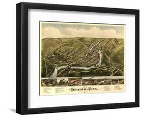 Seymour, Connecticut - Panoramic Map-Lantern Press-Framed Art Print