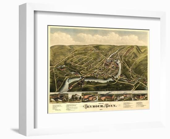 Seymour, Connecticut - Panoramic Map-Lantern Press-Framed Art Print