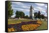 Seymour Square and Clock Tower, Blenheim, Marlborough Region, South Island, New Zealand, Pacific-Stuart Black-Framed Stretched Canvas
