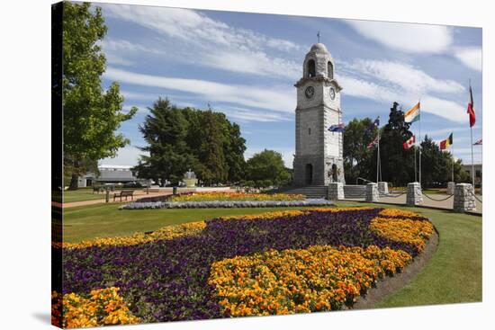 Seymour Square and Clock Tower, Blenheim, Marlborough Region, South Island, New Zealand, Pacific-Stuart Black-Stretched Canvas