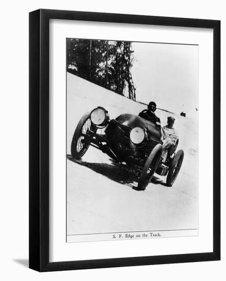 Sf Edge Driving a Napier, Brooklands, Surrey, 1907-null-Framed Photographic Print