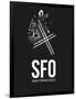 SFO San Francisco Airport Black-NaxArt-Framed Art Print