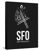 SFO San Francisco Airport Black-NaxArt-Framed Stretched Canvas