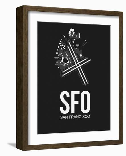 SFO San Francisco Airport Black-NaxArt-Framed Art Print